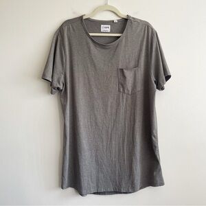 CUTS crew Neck Pocket tee shirt Elongated XXL grey minimalist everyday basic T